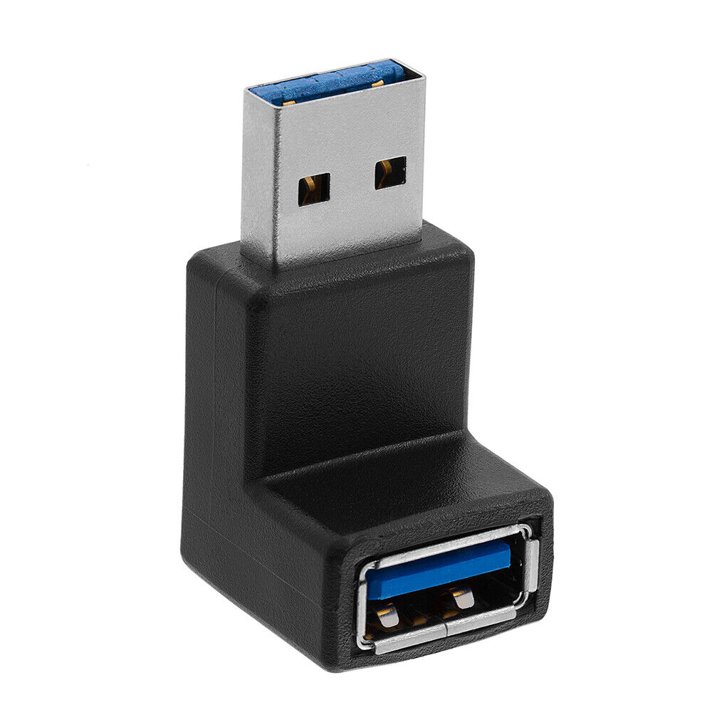 USB 3.0 Right Angle Adapter USB Type-A Male to Female 90 Degree Port Converter