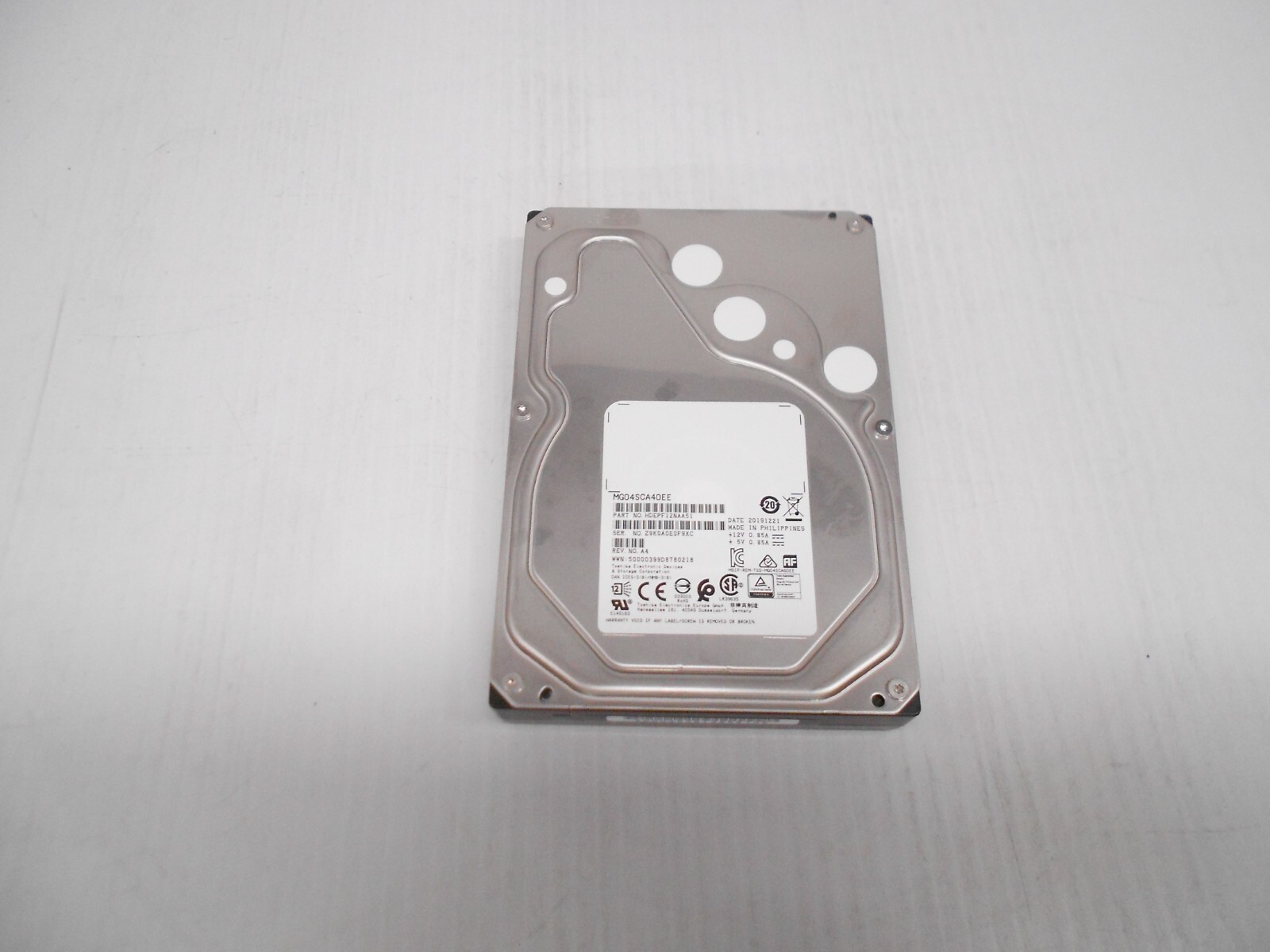Toshiba 4TB 7.2K 3.5" SAS 12G 12gbps Server Hard Drive HP Dell MG04SCA40EE