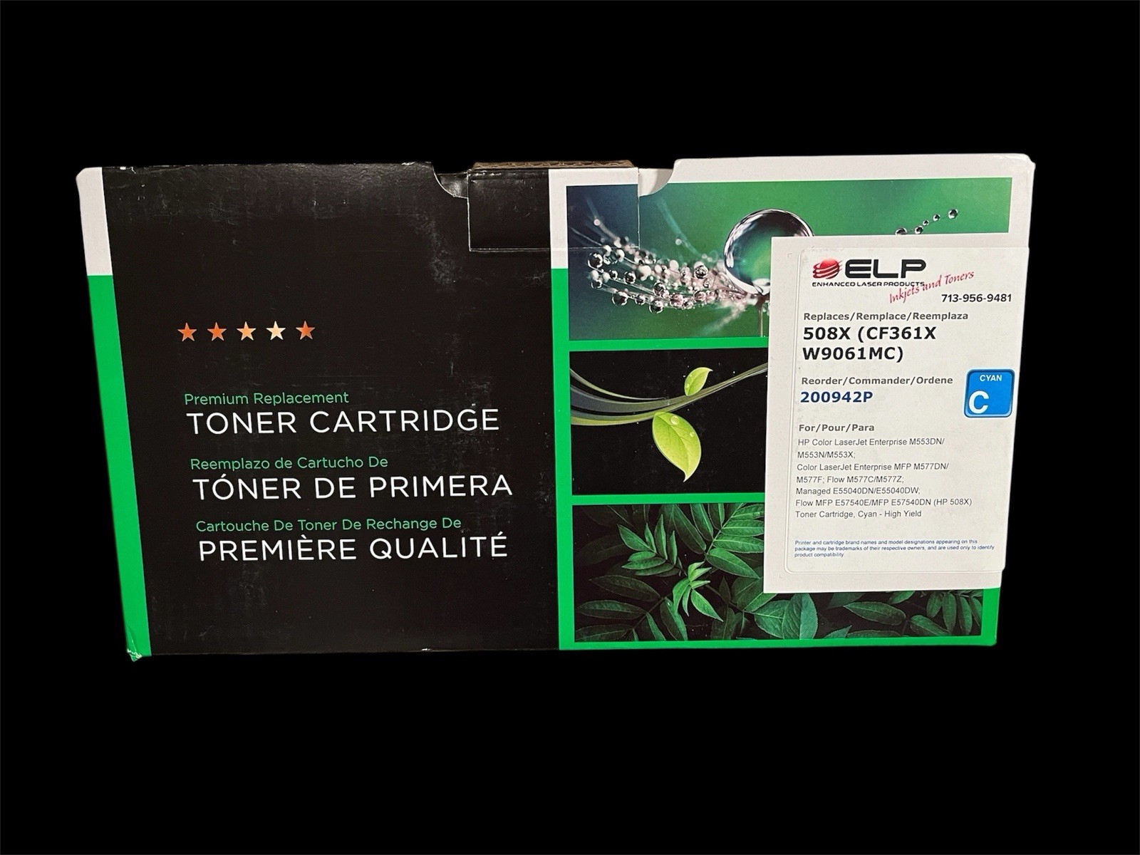 NEW ELP HP TONER CARTRIDGE 508X (CF361XW9061MC) M553DN/M557DN CYAN HIGH YIELD