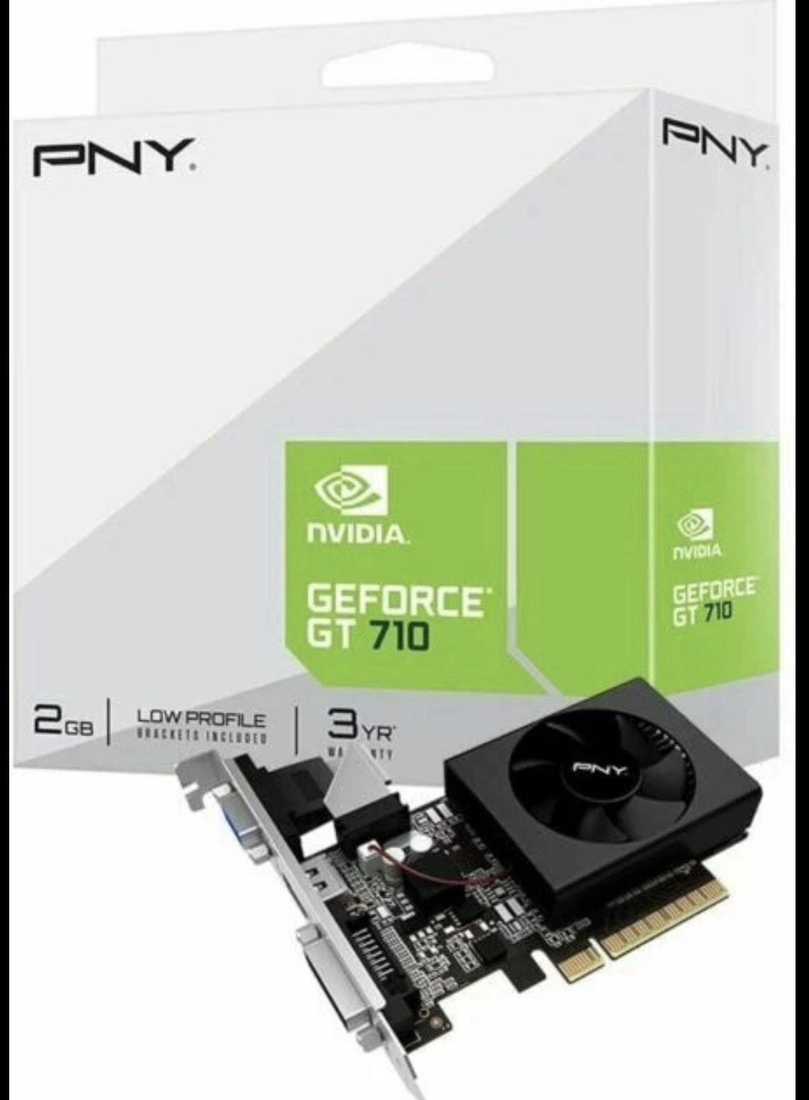 PNY NVIDIA GeForce GT 710 2GB DDR3 Graphics Card (VCGGT7102XPB)