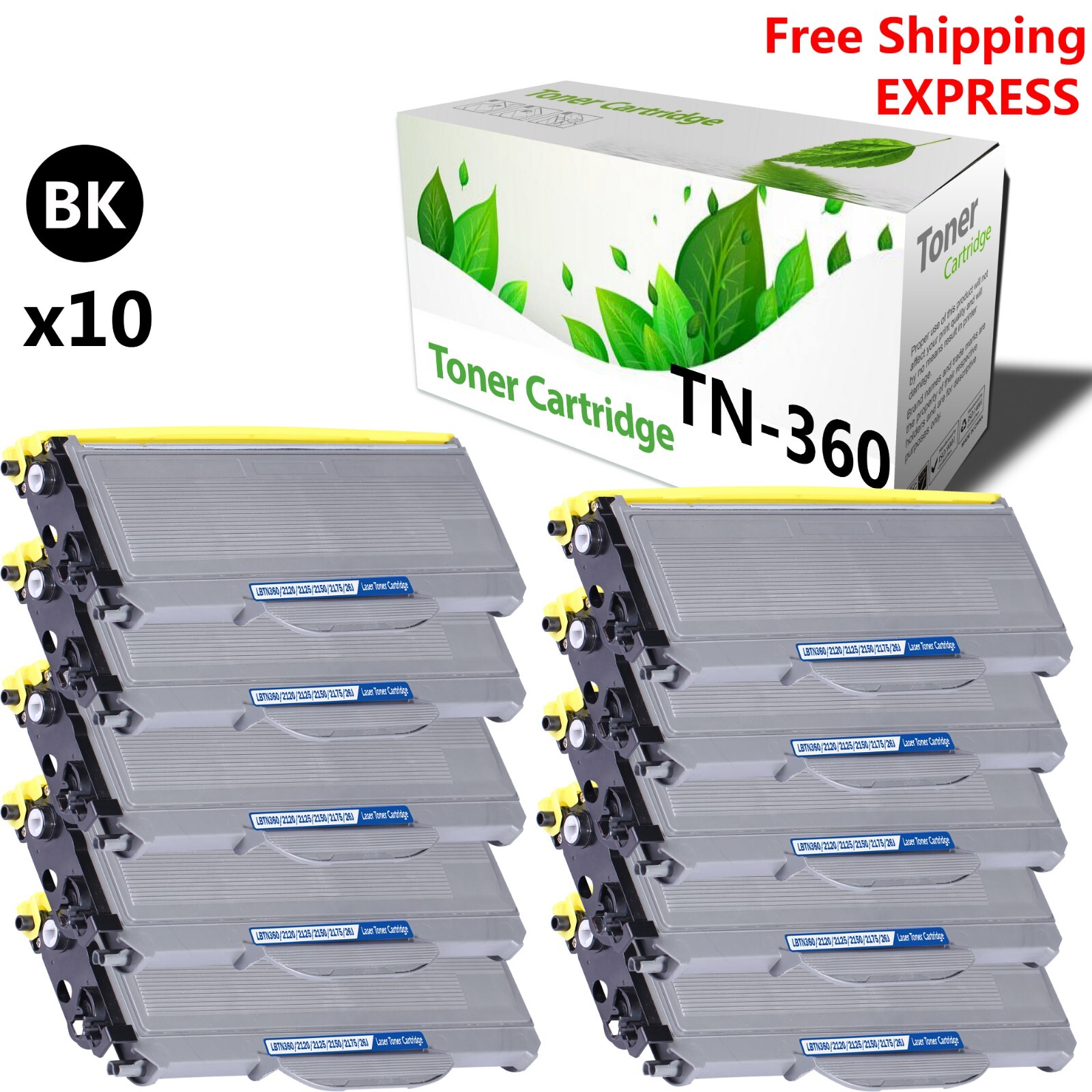 10PK TN-360 TN360 Toner Cartridge for HL 2140 Printer