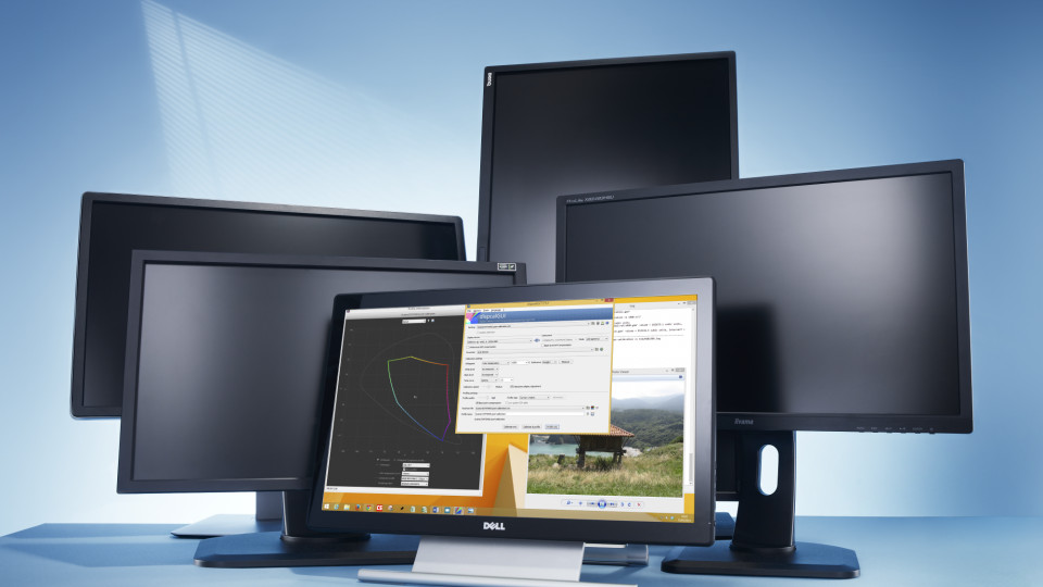 LOT of (8) Widescreen Monitors MIXED BRANDS 23"-to-24" CLASS (FREE SHIPPING)
