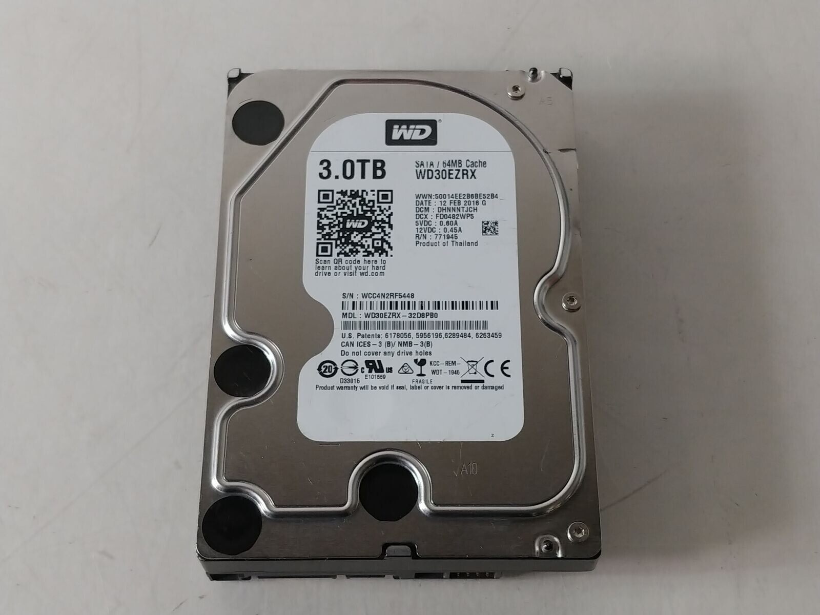 Western Digital WD Green WD30EZRX 3 TB SATA III 3.5 in Desktop Drive HDD