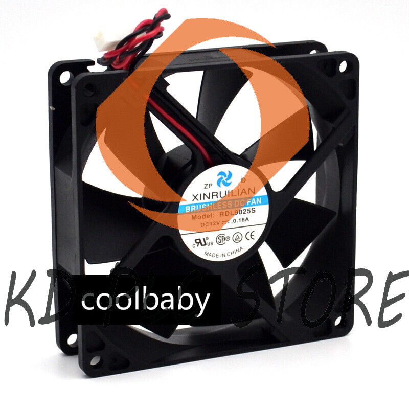2pcs XINRUILIAN RDL9025S silent fan 92x92x25mm 12v 0.16A 2pin server cooling fan