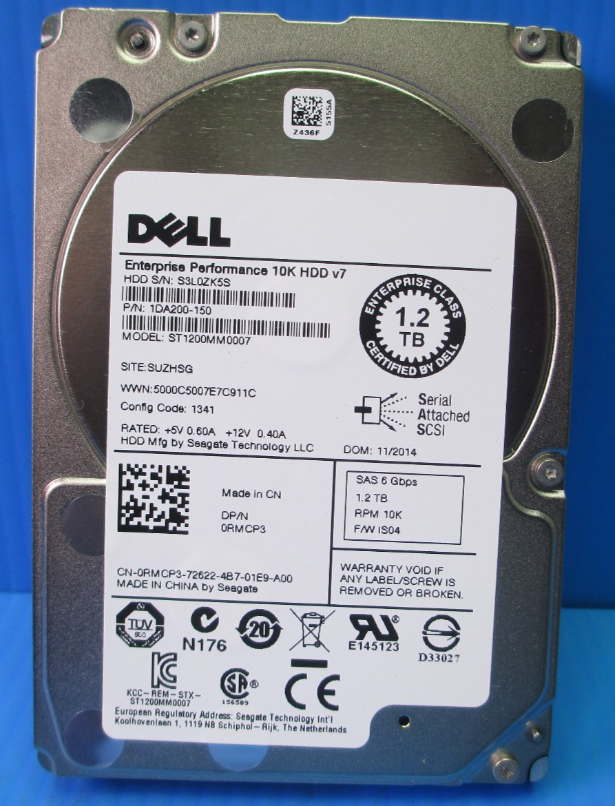 DELL SFF 1.2 TB 1200GB SAS F/W IS04 ST1200MM0007 2.5-inch 6Gb/s HARD DRIVE