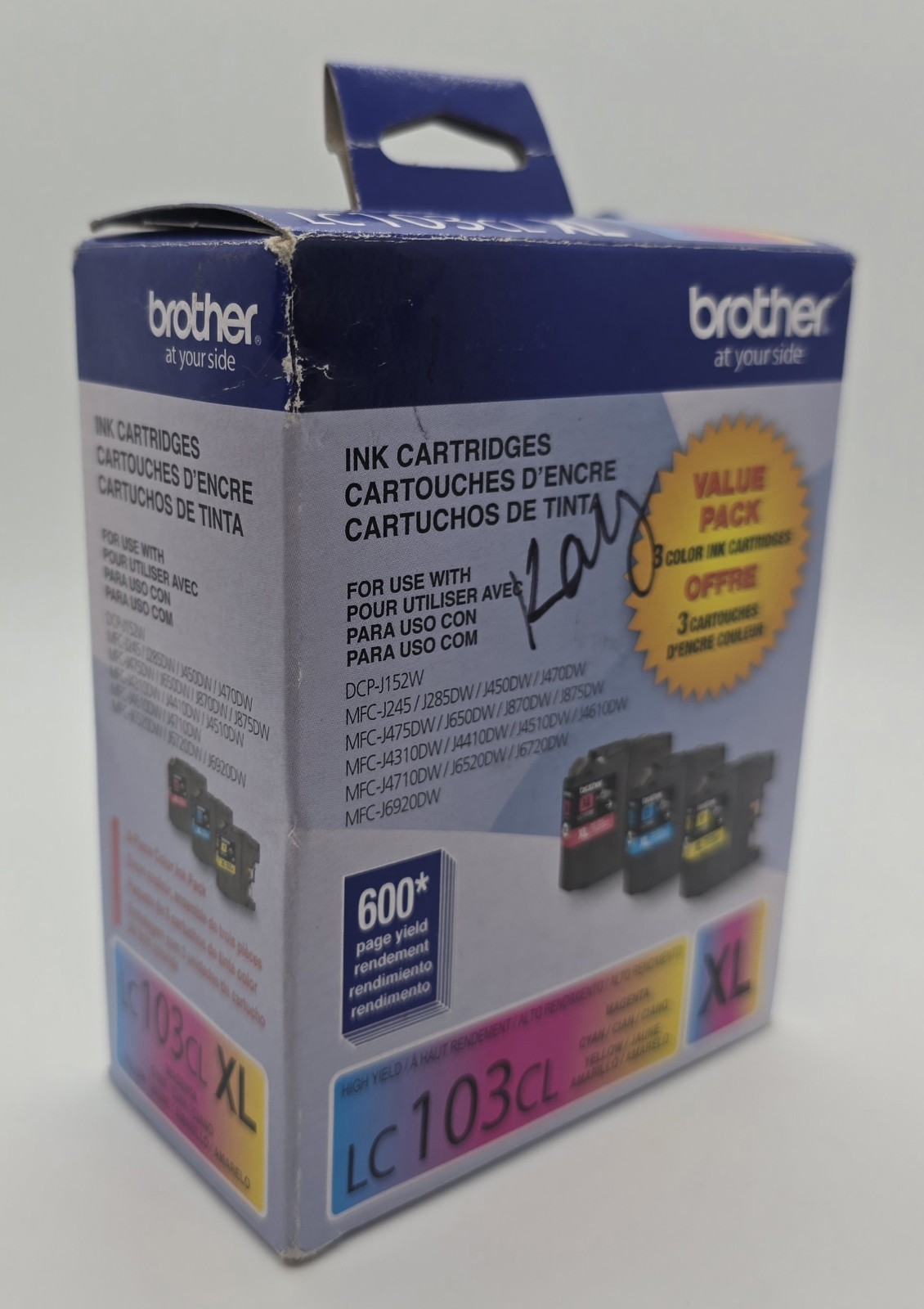 NEW OEM - BROTHER LC103CL 3-PACK COLOR INK CARTRIDGES - LC1033PKS 