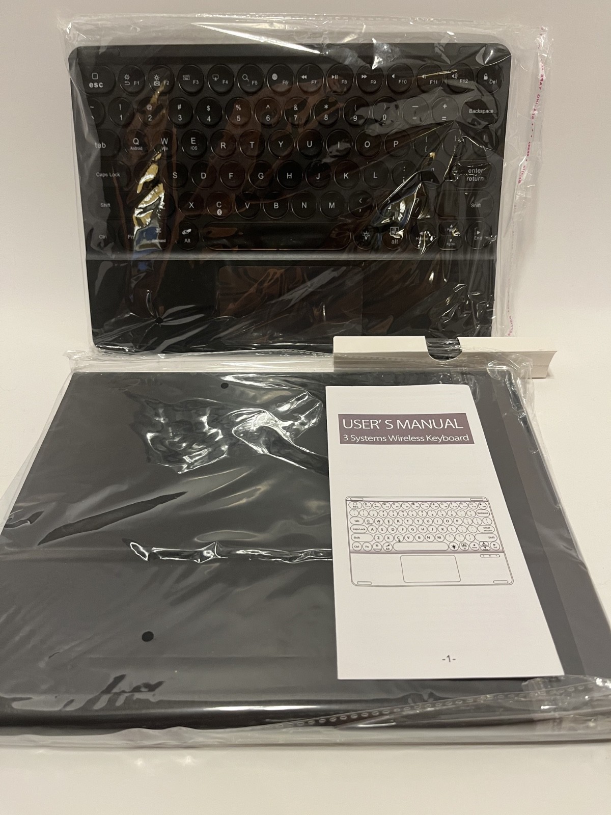 3 Systems Wireless Keyboard Black QWERTY Standard Plastic w/ User Manual