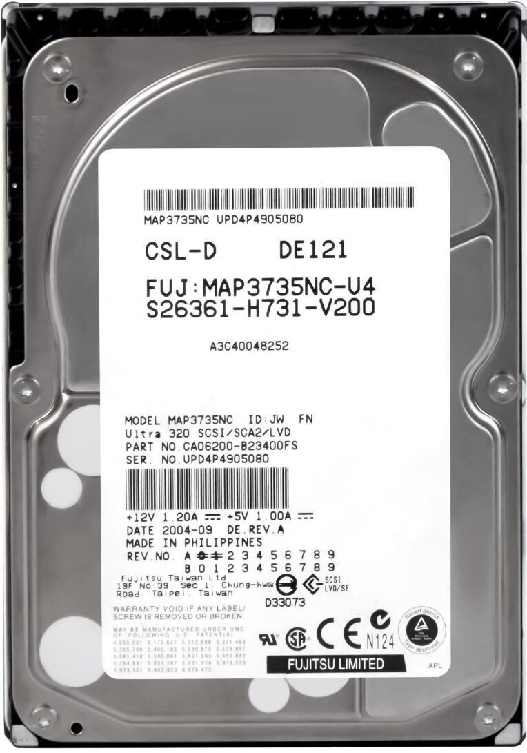 Fujitsu A3C40039108 MAP3735NC-U4 73GB 10000RPM 8MB SCSI U320 80-Pin 3.5" Inch
