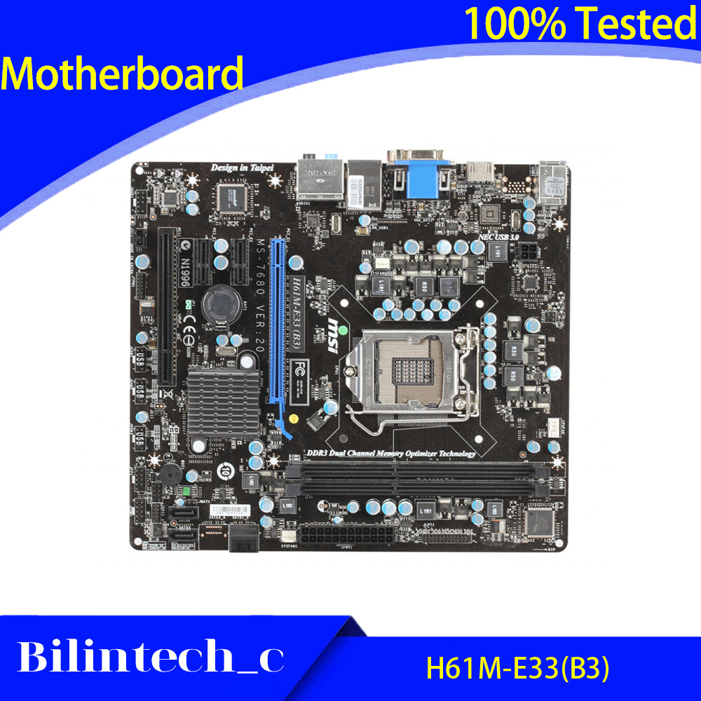 FOR MSI H61M-E33(B3) MS-7680 Motherboard Supports DDR3 16GB