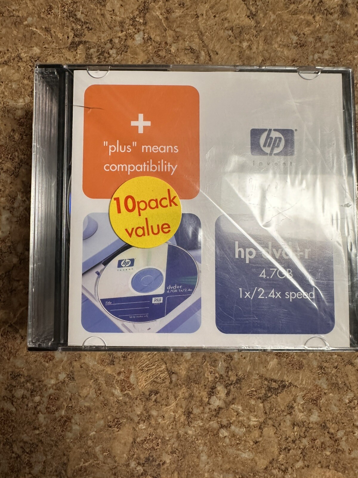 HP INVENT DW00021 DVD+RW 4X 4.7GB DATA 10 PACK Factory Sealed