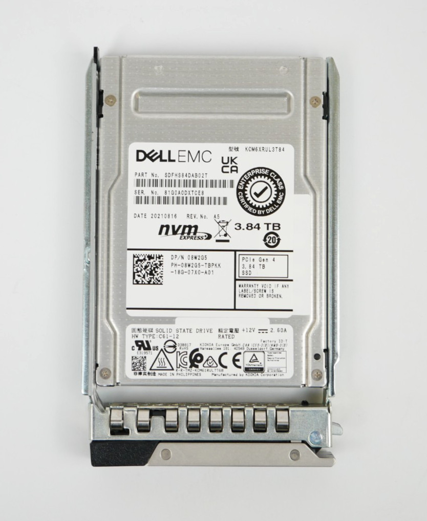 Dell EMC 08W2G5 8W2G5 KCM6XRUL3T84 3.84TB NVMe Gen4 2.5" SSD *96% HEALTH*