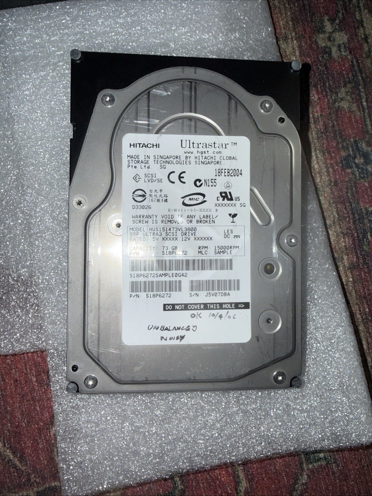 0F5431 - Dell 36GB 15K RPM SCSI 3.5" HDD U320 80 pin, no tray