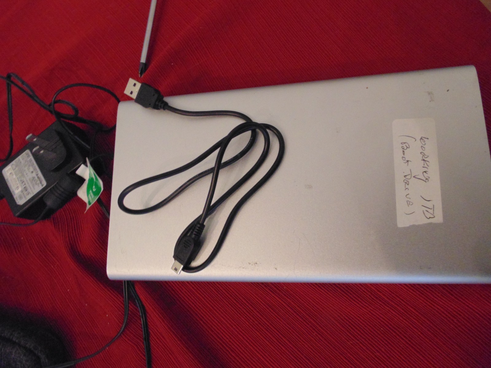 Two 1TB USB Drives: G-Tech G-DRIVE 1TB External Silver, WD 1TB drive w/PS