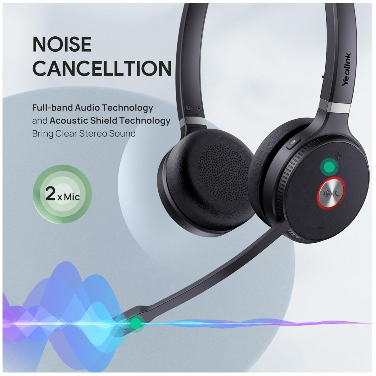 Long Range DECT Wireless Headset for Office, Teams Certified