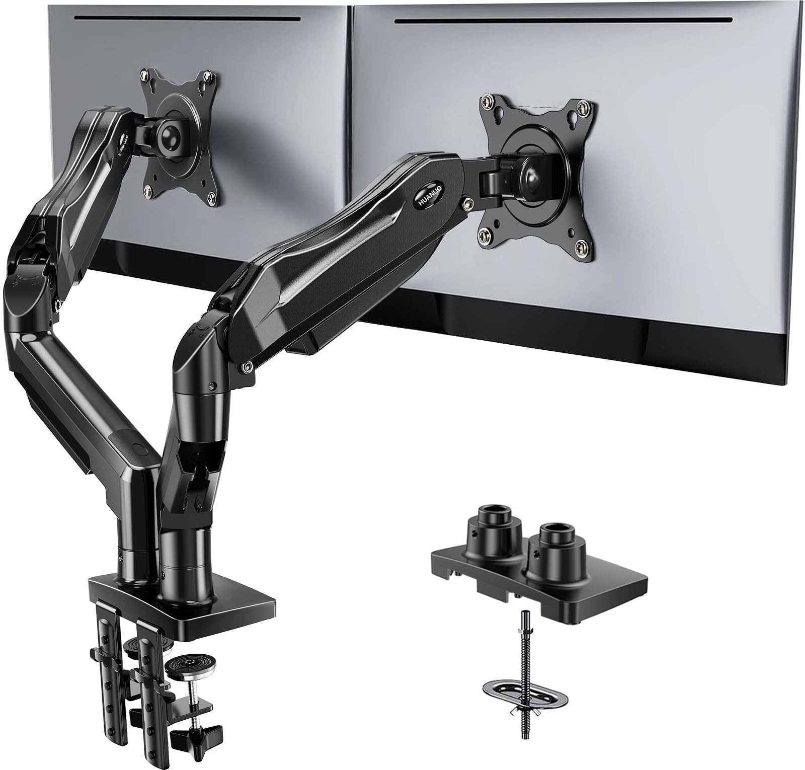 HUANUO Dual Monitor Stand, Fully Adjustable Gaming 13-32 Inch, Black 