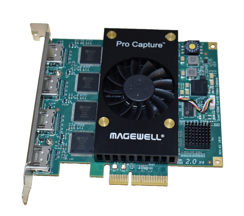 Magewell Pro Capture Full-HD Video Capture Card PCIe x4 4-Port Quad HDMI