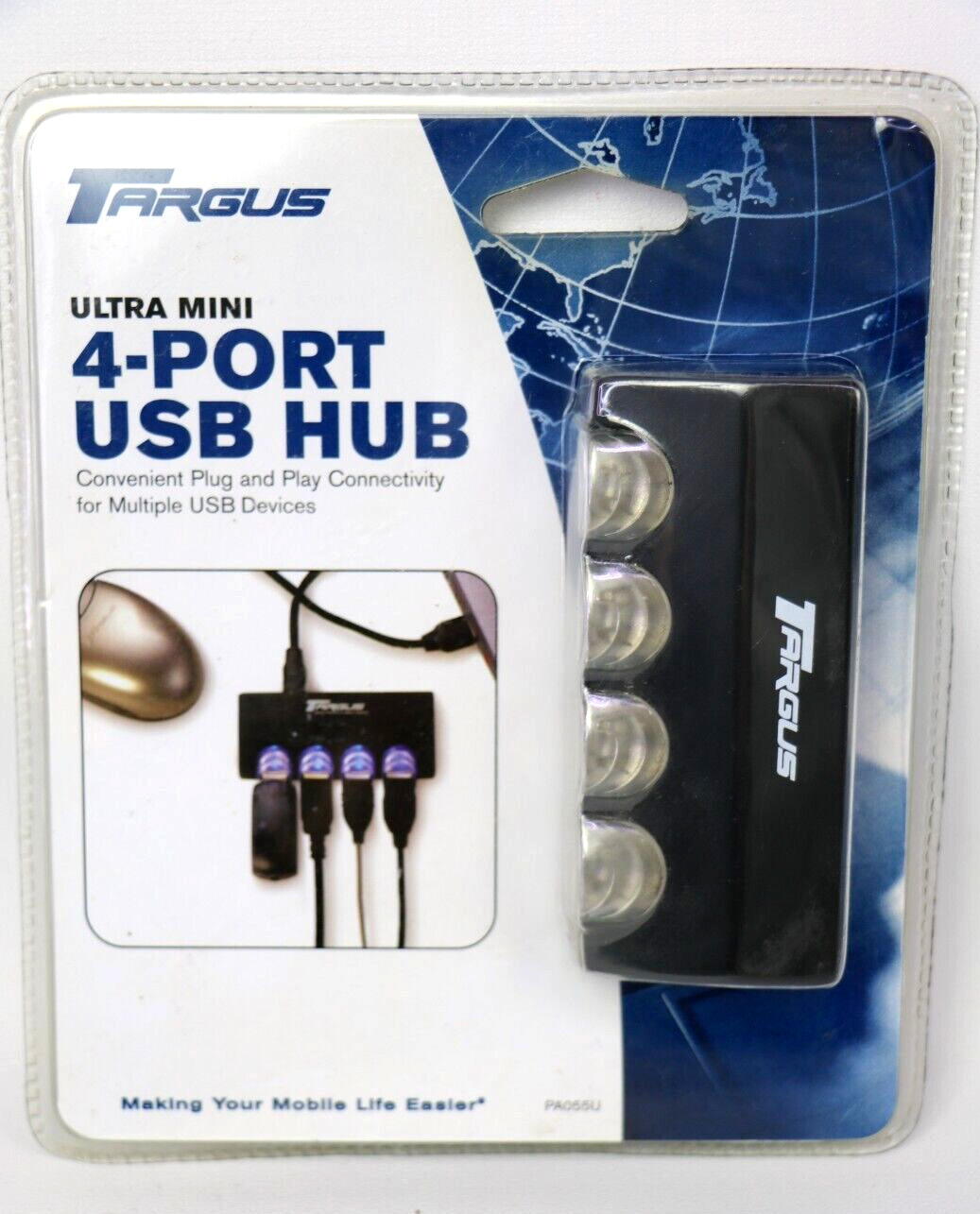 New TARGUS USB 4-Port Hub, Ultra Mini, 2.0, Model PA055U in Box