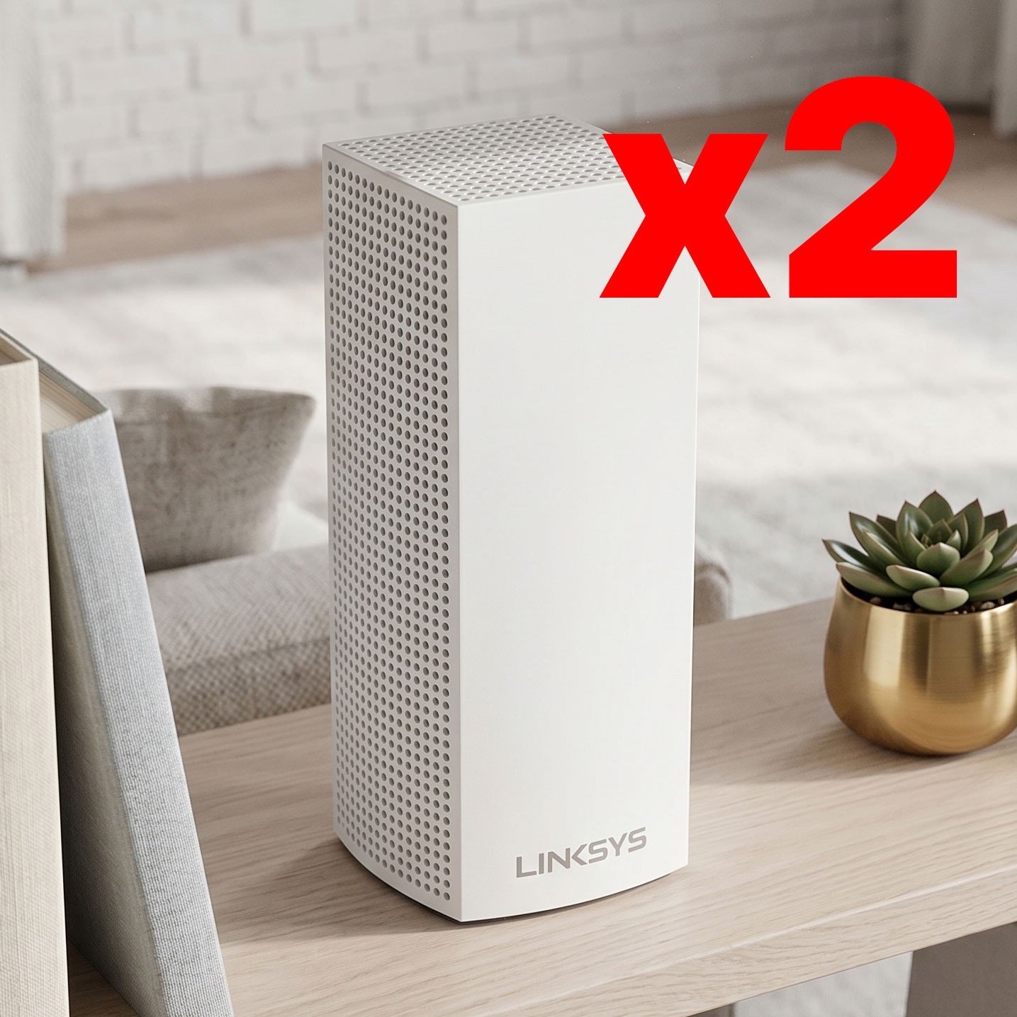 NEAT Linksys VELOP Mesh Home WIFI 4,000 SF Coverage WHW0302/WHW0301 White 2 Unit