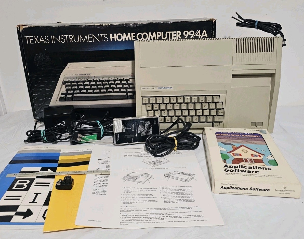 Vintage Texas Instruments Ti-99/4A Vintage Computer With Box And Game Tested 