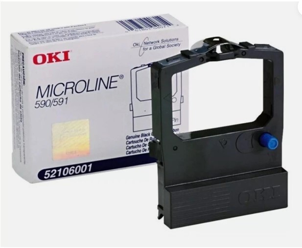 Oki 52106001 OEM / Genuine Ribbon Microline 590 591 Black Fabric Ribbon