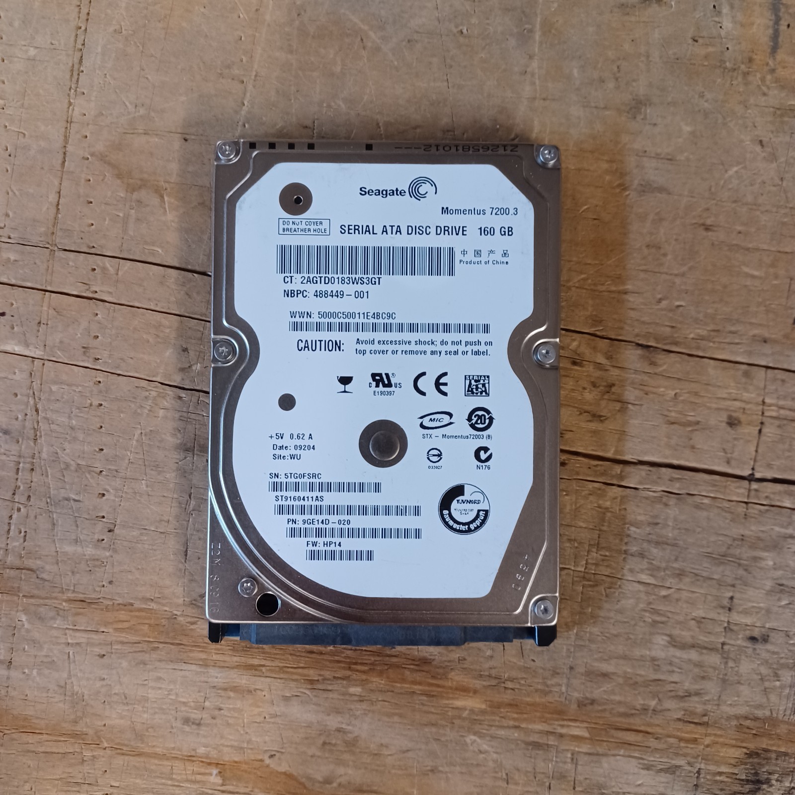Seagate ST9160411AS - 160GB SATA Momentus 7200.3 HDD 2.5"