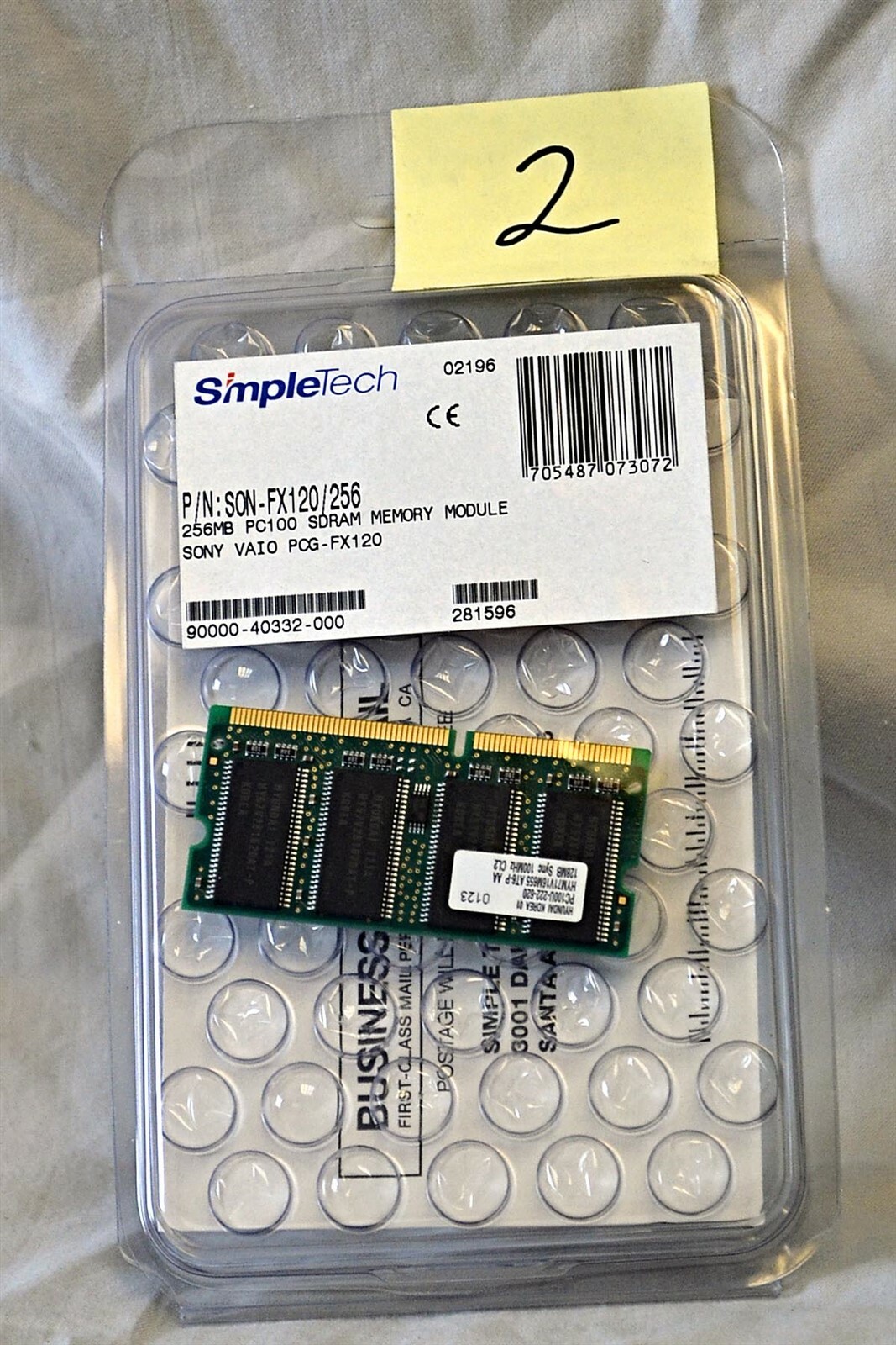 LAPTOP MEMORY, HYM71V16M655 AT6-P AA, PC100U-222-620, 128MB -SEALED