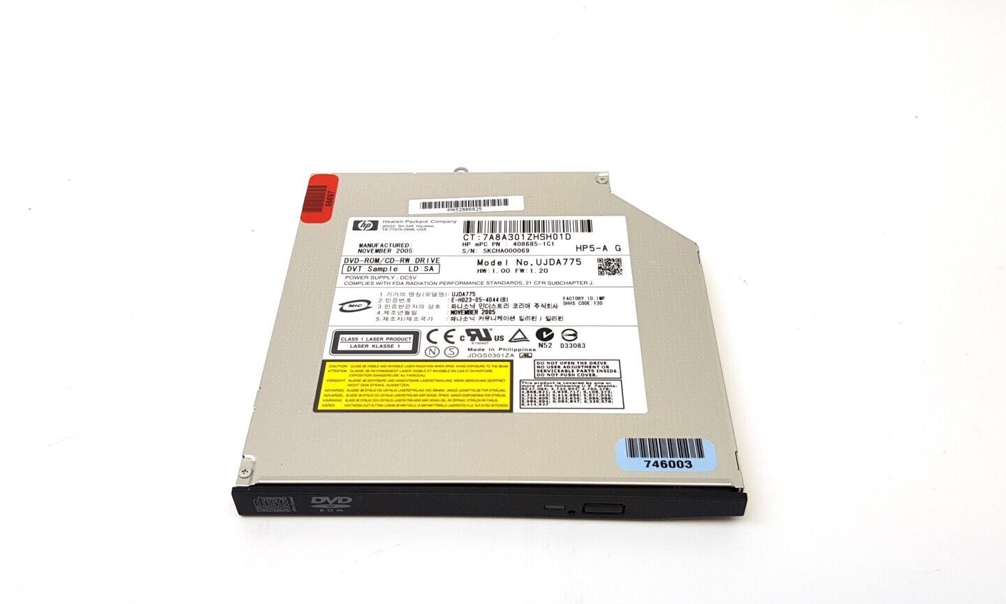 HP UJDA775 DVD-ROM CD-RW Optical Laptop Drive 408685-1C1
