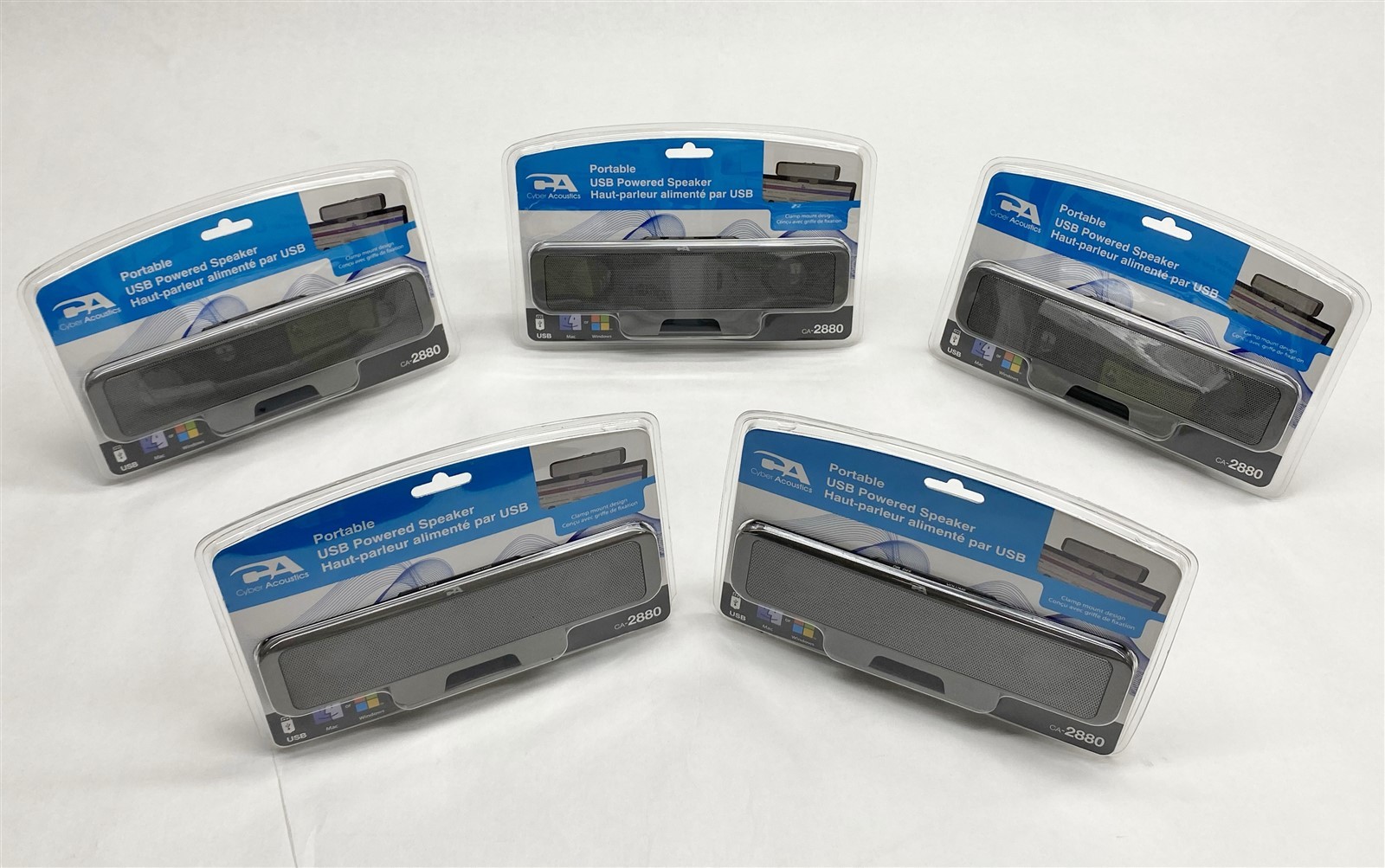 Cyber Acoustics USB Powered Portable Computer Speakers CA-2880 Lot 5 NEW