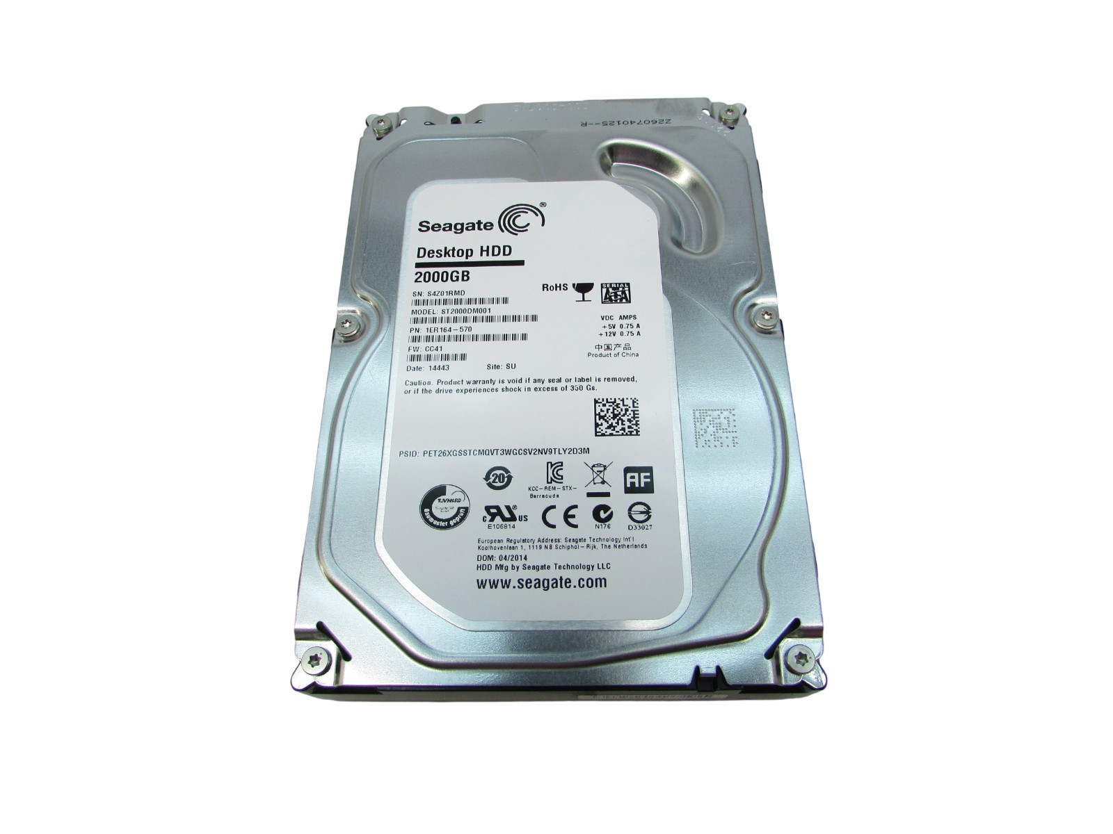 Seagate ST2000DM001 2 TB 3.5 in SATA III Desktop Hard Drive Grade A No Caddy