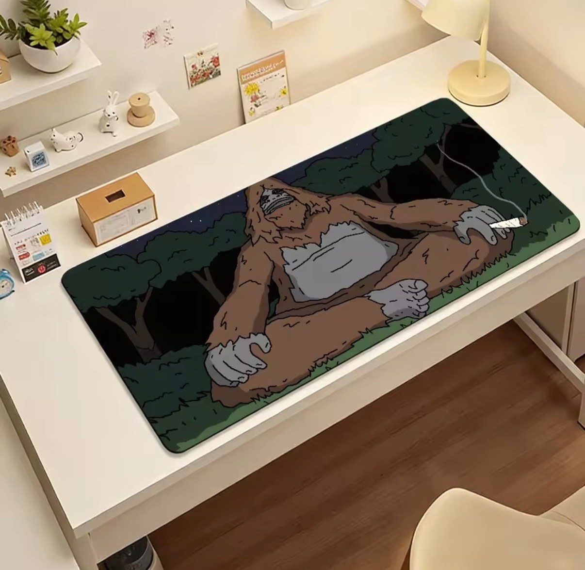 Big Lez Show Sassy XL Mouse Pad Gaming + PC Desk Mat Sassy The Sasquatch Smoking