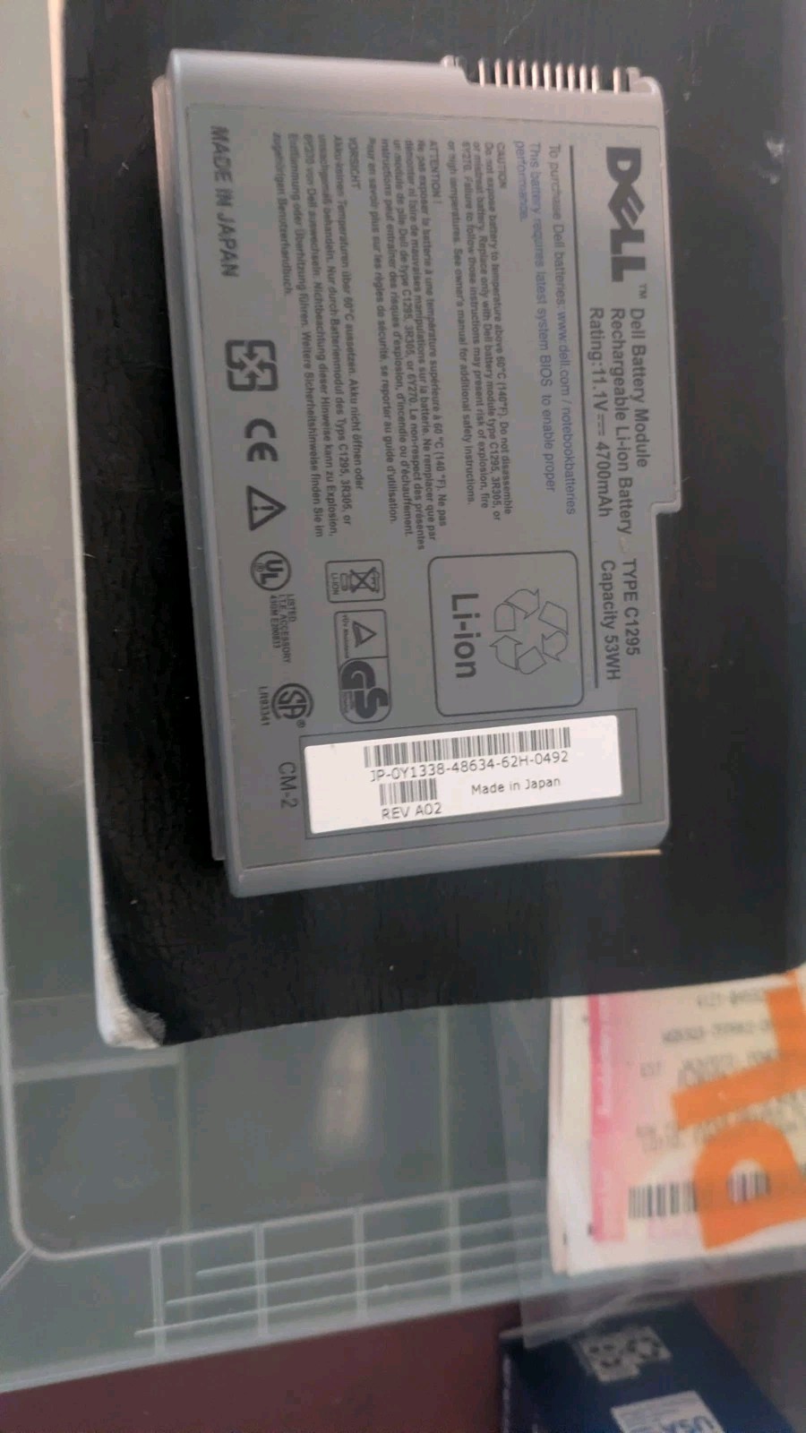Dell Type c 1295 battery 53WH 11.6v Rechargeable 4700: Mah