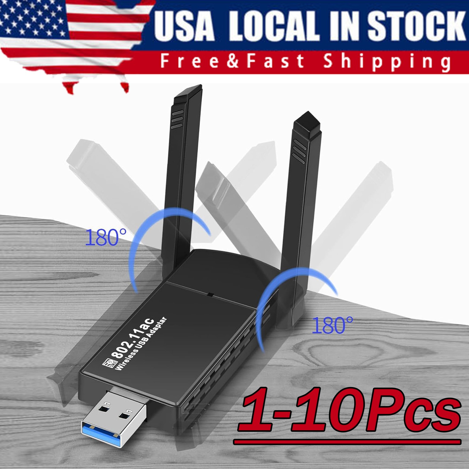 USB 3.0 Wireless WIFI Adapter 1300Mbps Long Range Dongle Dual Band Network Lot