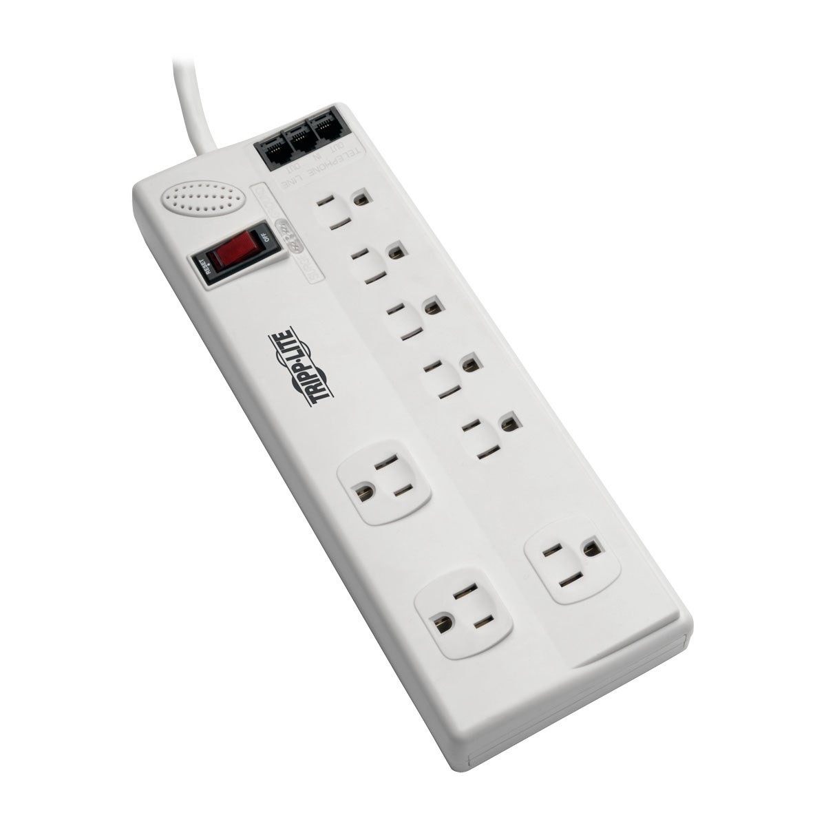 Tripp Lite TLP808TELTAA 8-Outlet Tel/Modem/Fax Surge Protector with 8' Cord, TAA