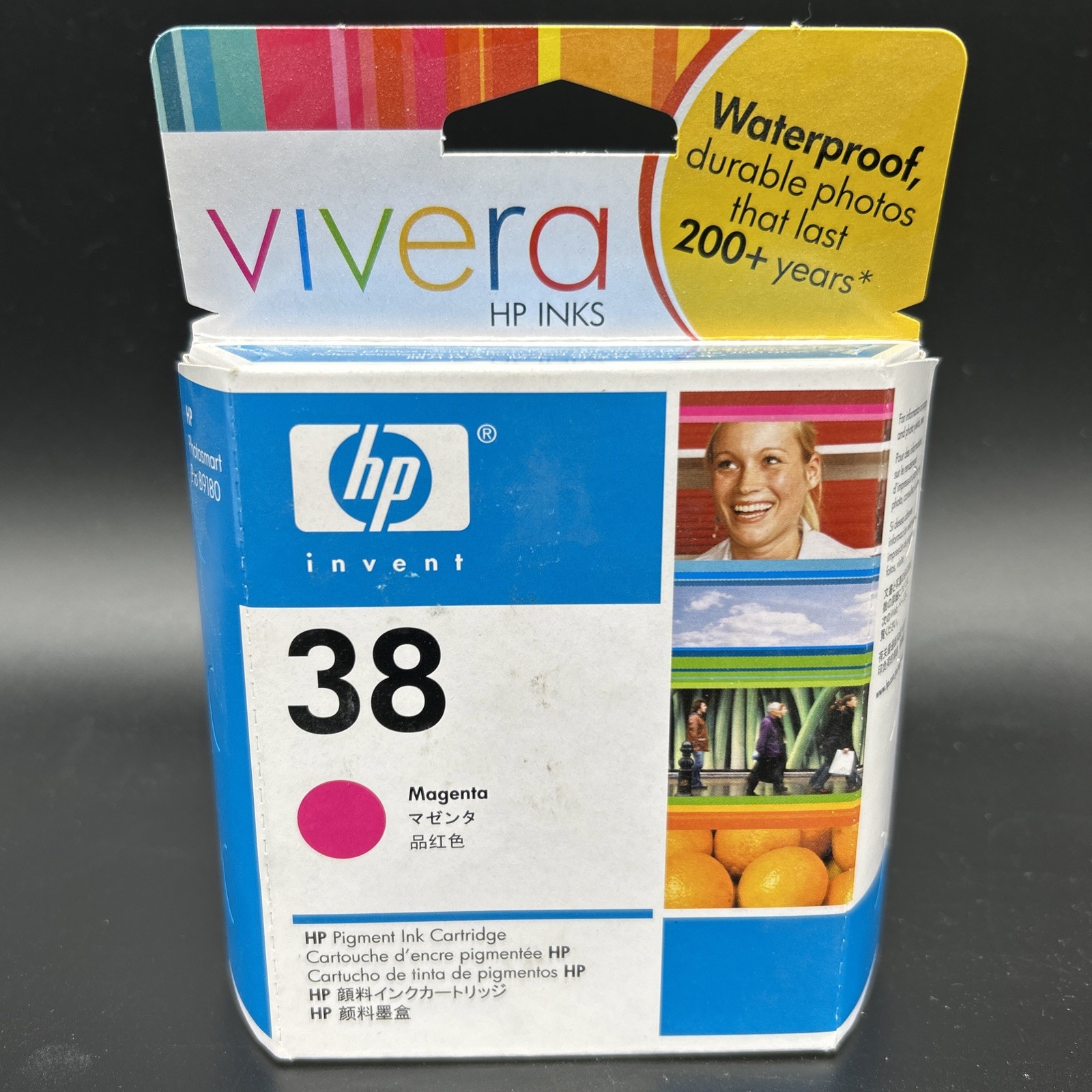 HP 38 Vivera Magenta C9406A Pigment Ink Cartridge New Sealed