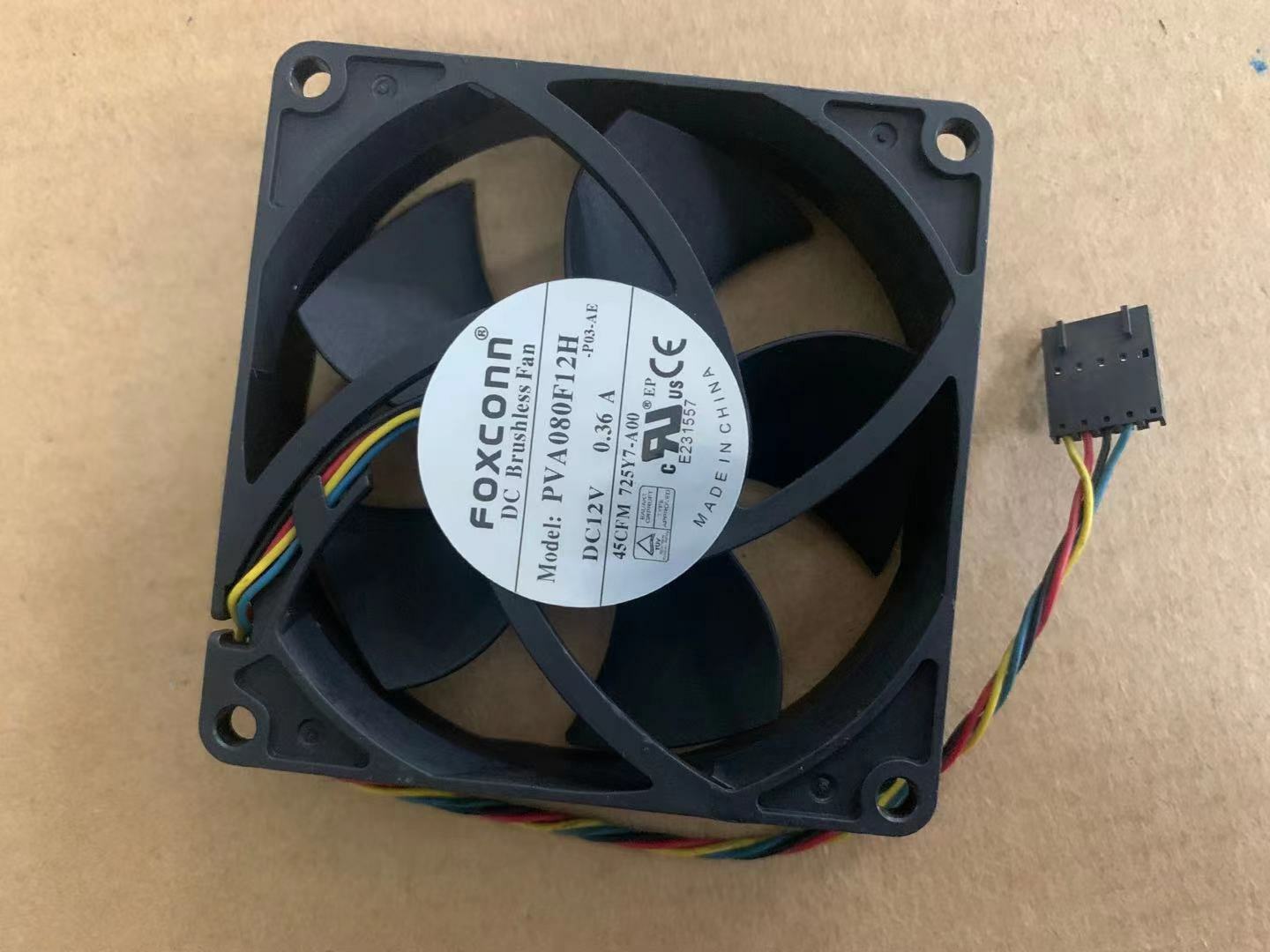 1pcs Foxconn PVA080F12H Fan 8020 12V 0.36A for Dell Computer 5pin 80*80*20MM 