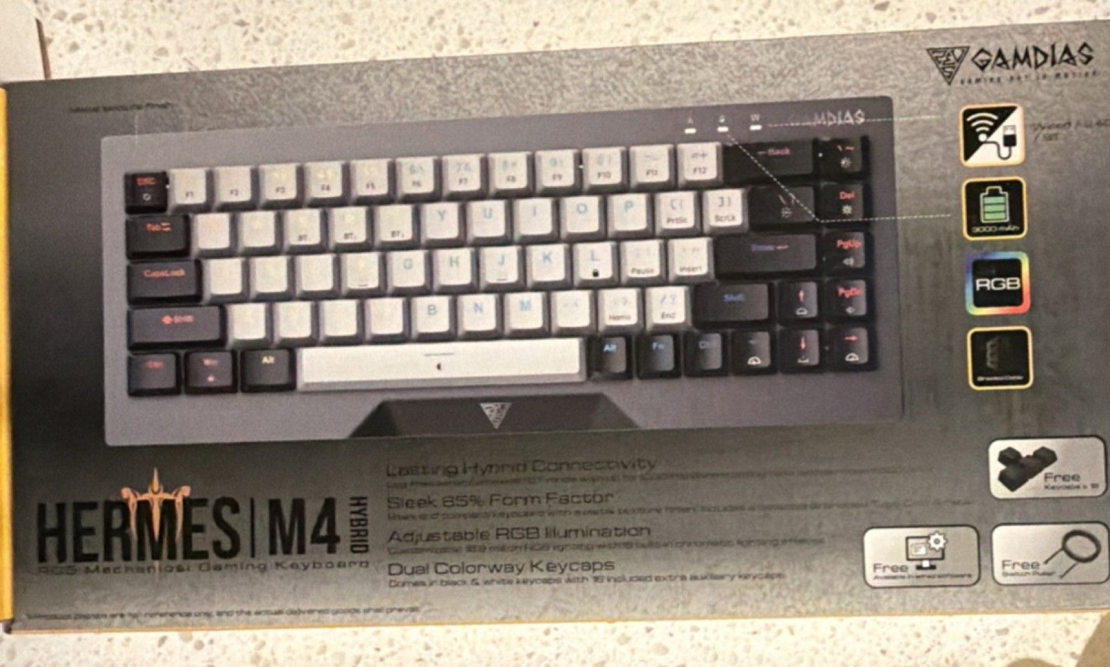 Gambdias Hermes m4 Hybrid rgb Compact Mechanical Gaming Keyboard Wireless 