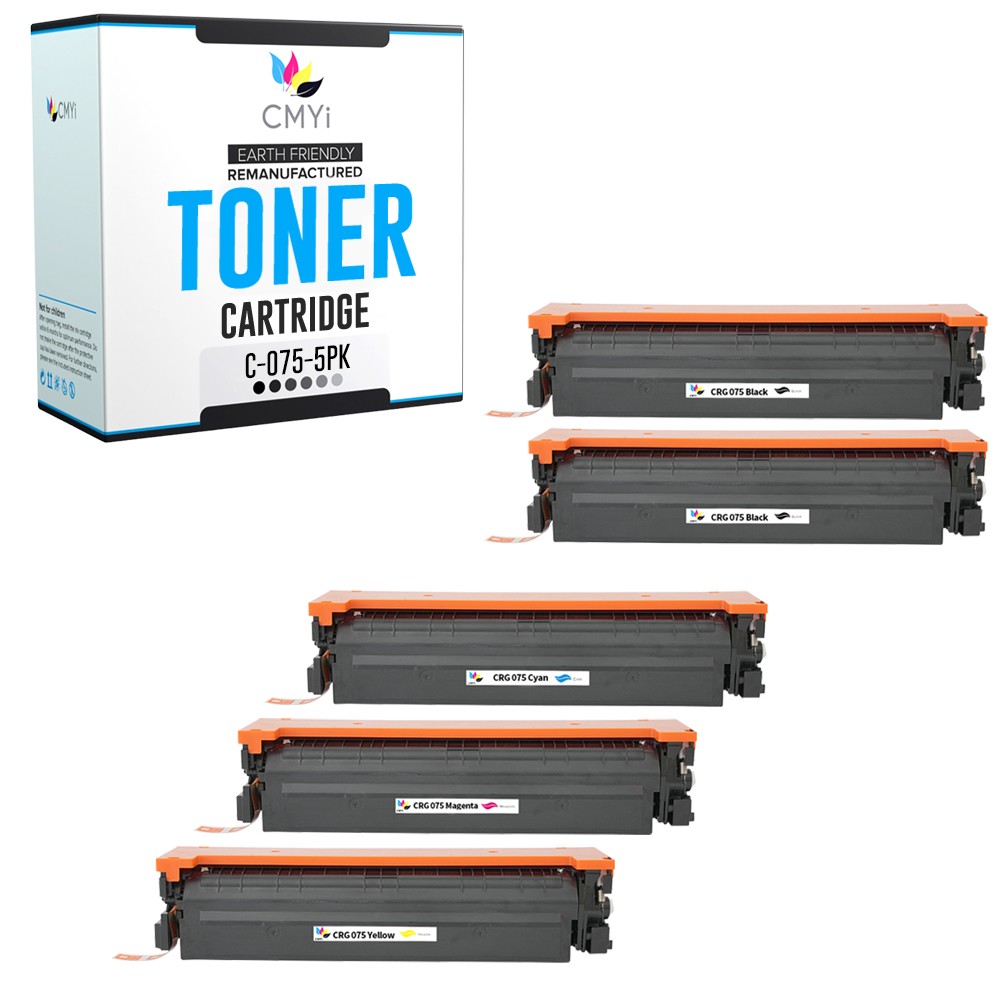 5PK Compatible CMYi 075 Toner Cartridges Combo fits Canon imageCLASS LBP647Cdw