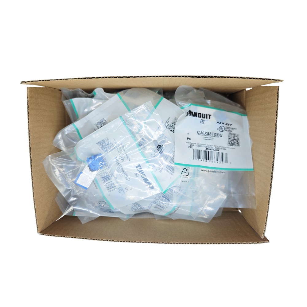 Blue Mini-Com Jack Cat6a 10 Gig Fit For Panduit CJ6X88TGBU (BOX OF 50)