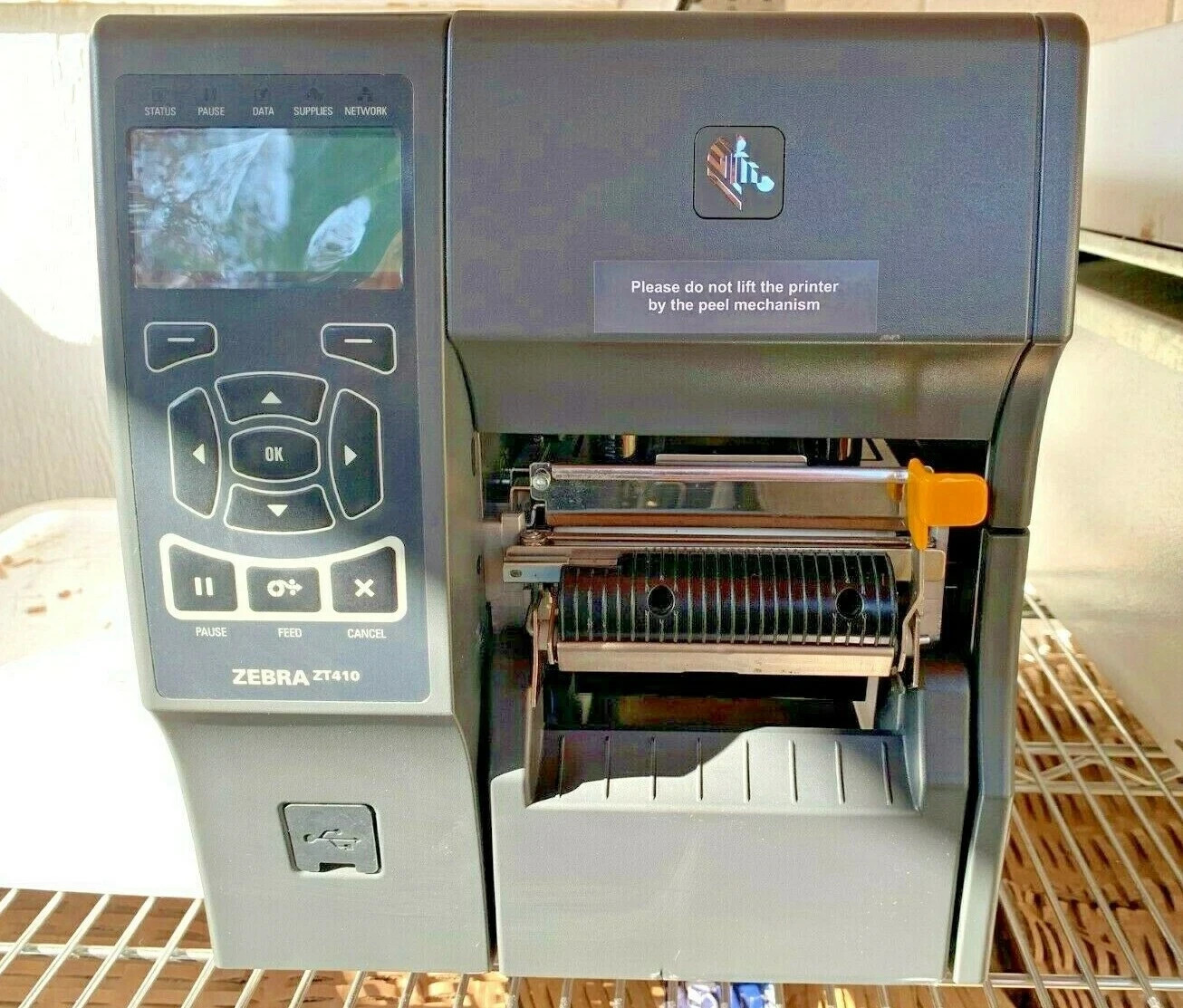 Zebra ZT410 DT/TT Industrial Printer 123100-210 Peeler/Take UpSpool UPS Firmware