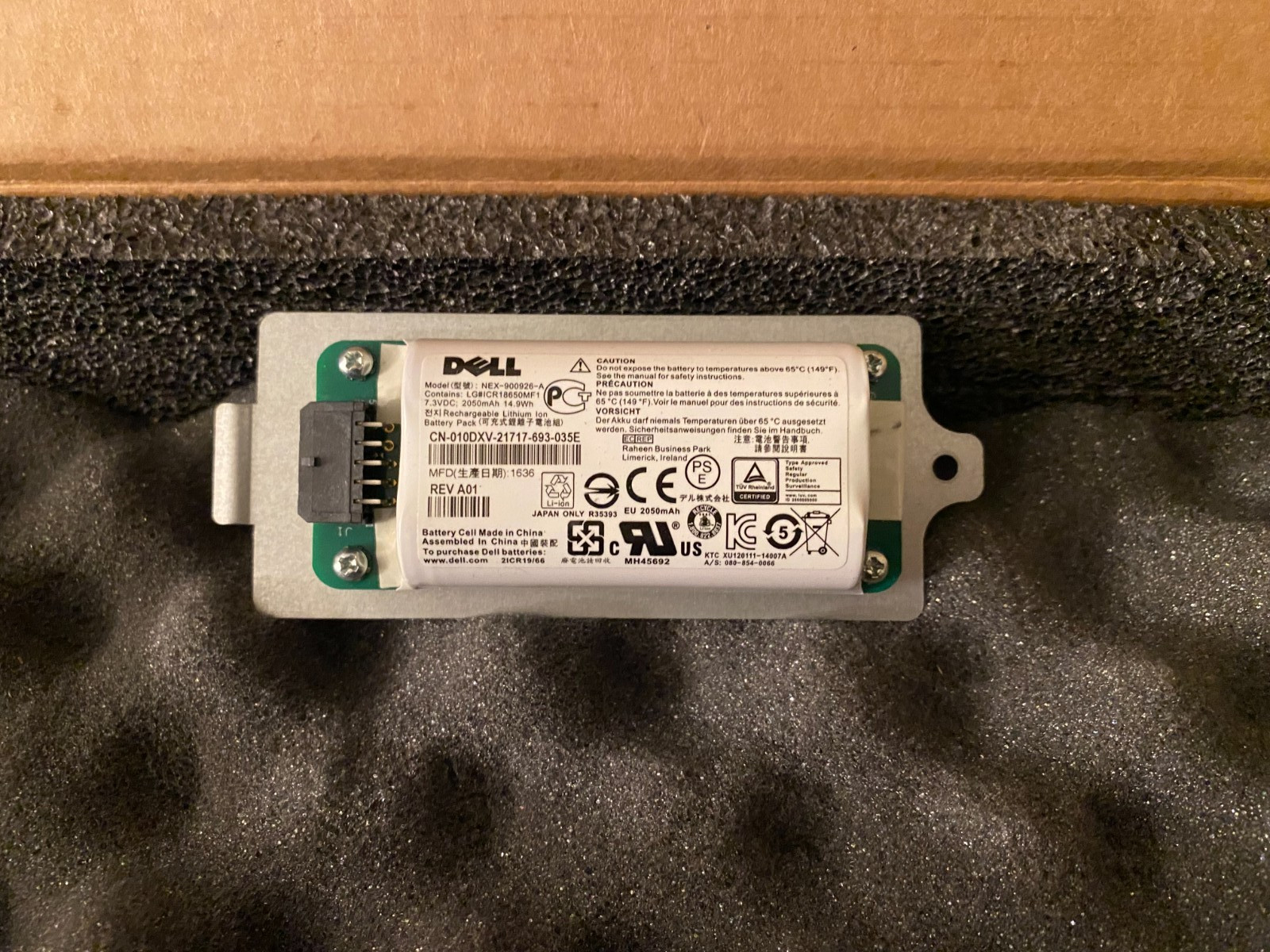 DELL 0K4PPV 10DXV KVY4 EqualLogic PS4210 PS6210 PS6610 Controller Battery Module