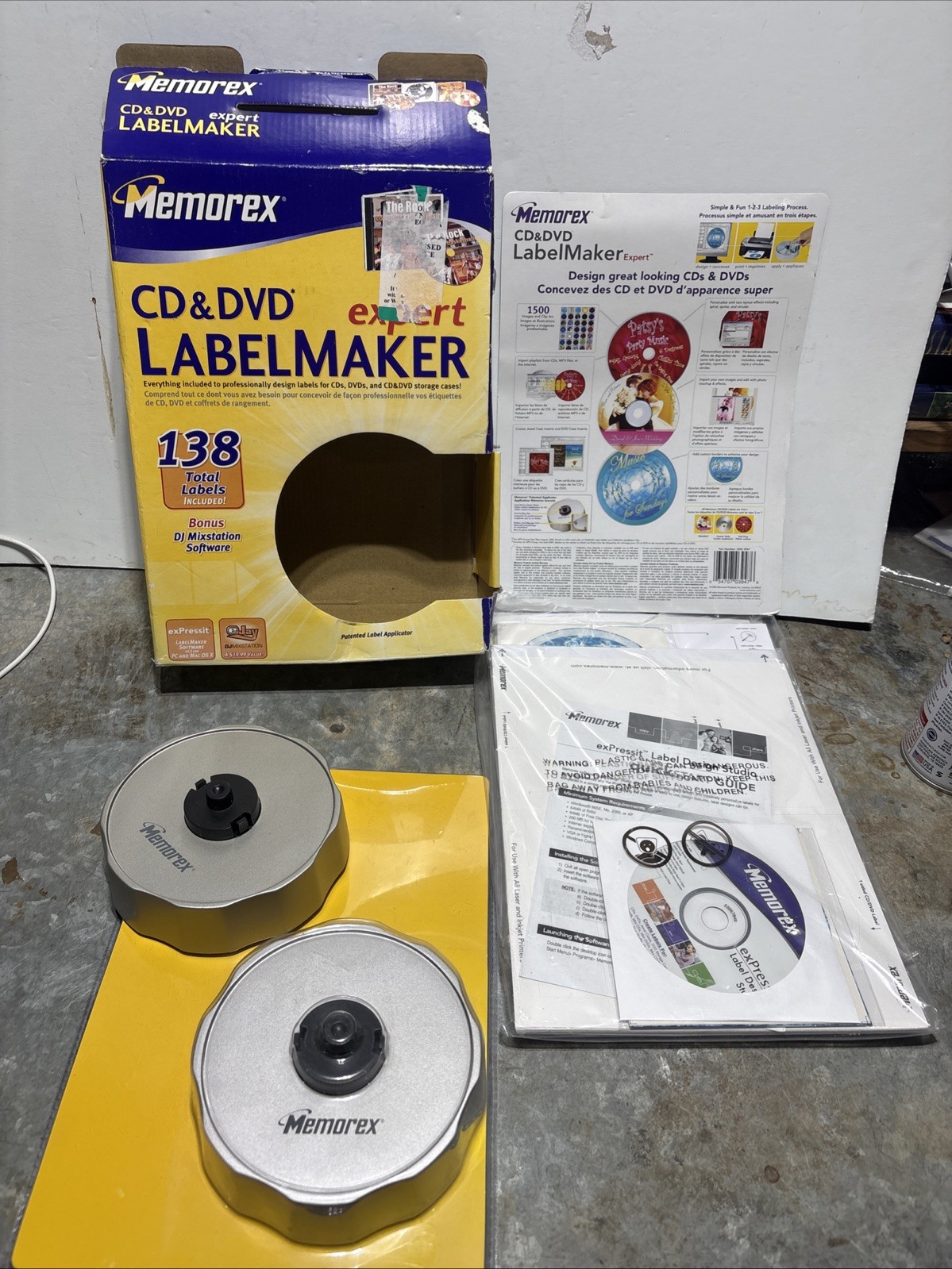 Memorex CD DVD Expert Label Maker Kit 138 Labels Applicator Software New In Box