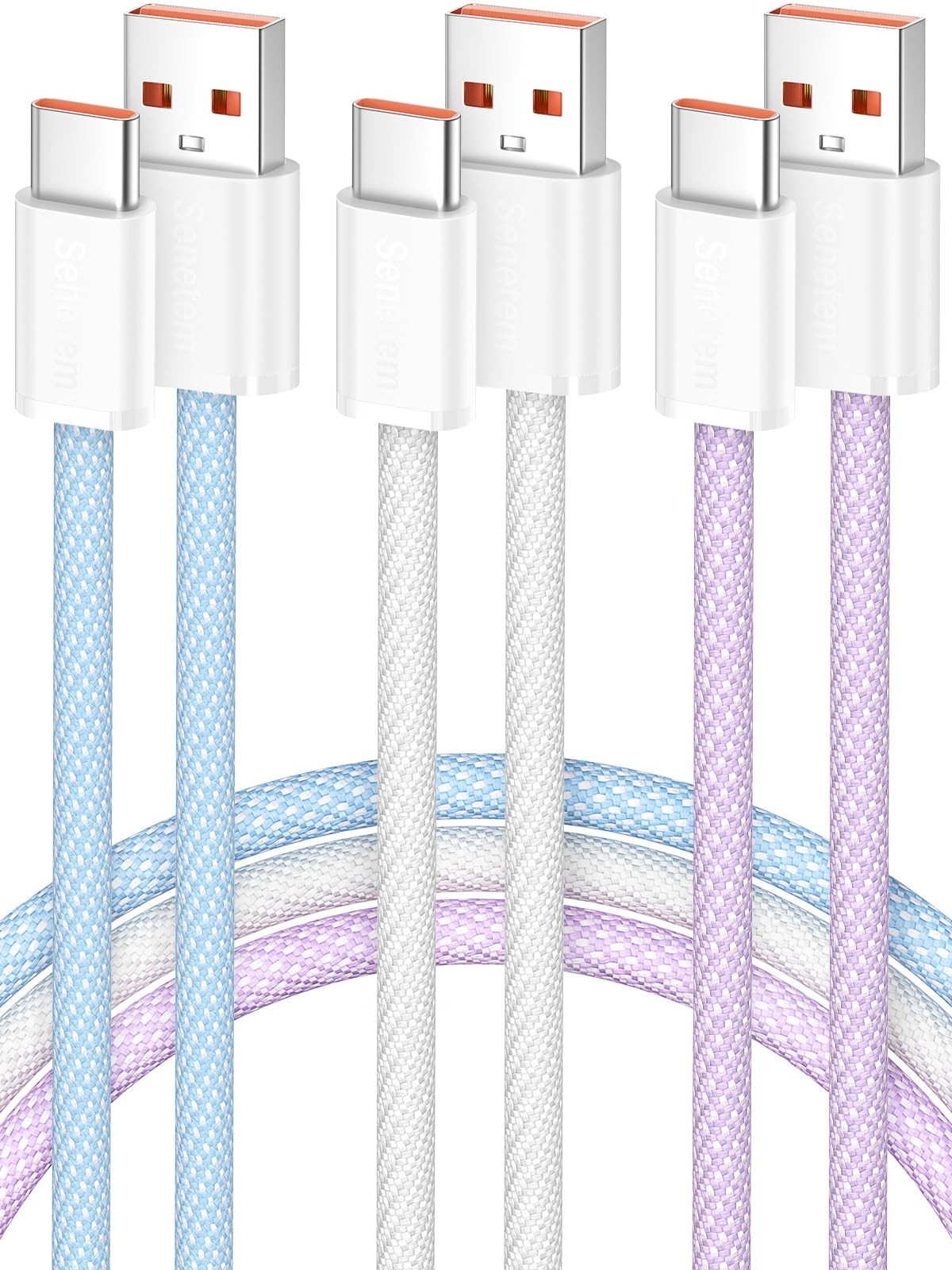 Senetem USB C Cable 10FT 3-Pack, A to Type C 3A Fast A C - 10+10+10FT