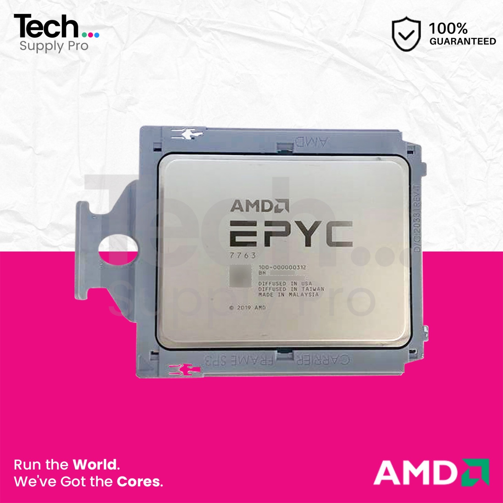 100-000000312 AMD EPYC 7763 64-Core 2.45GHz 256MB 280W Lenovo Locked Processor