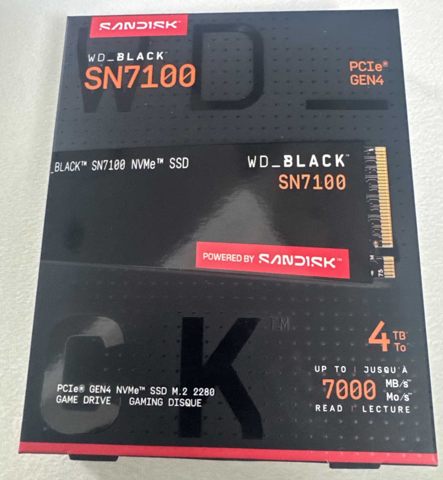 WD 4TB WD BLACK SN7100 NVMe PCIe 4.0 M.2 Gen4 SSD 7000MB/s WDS400T4X0E