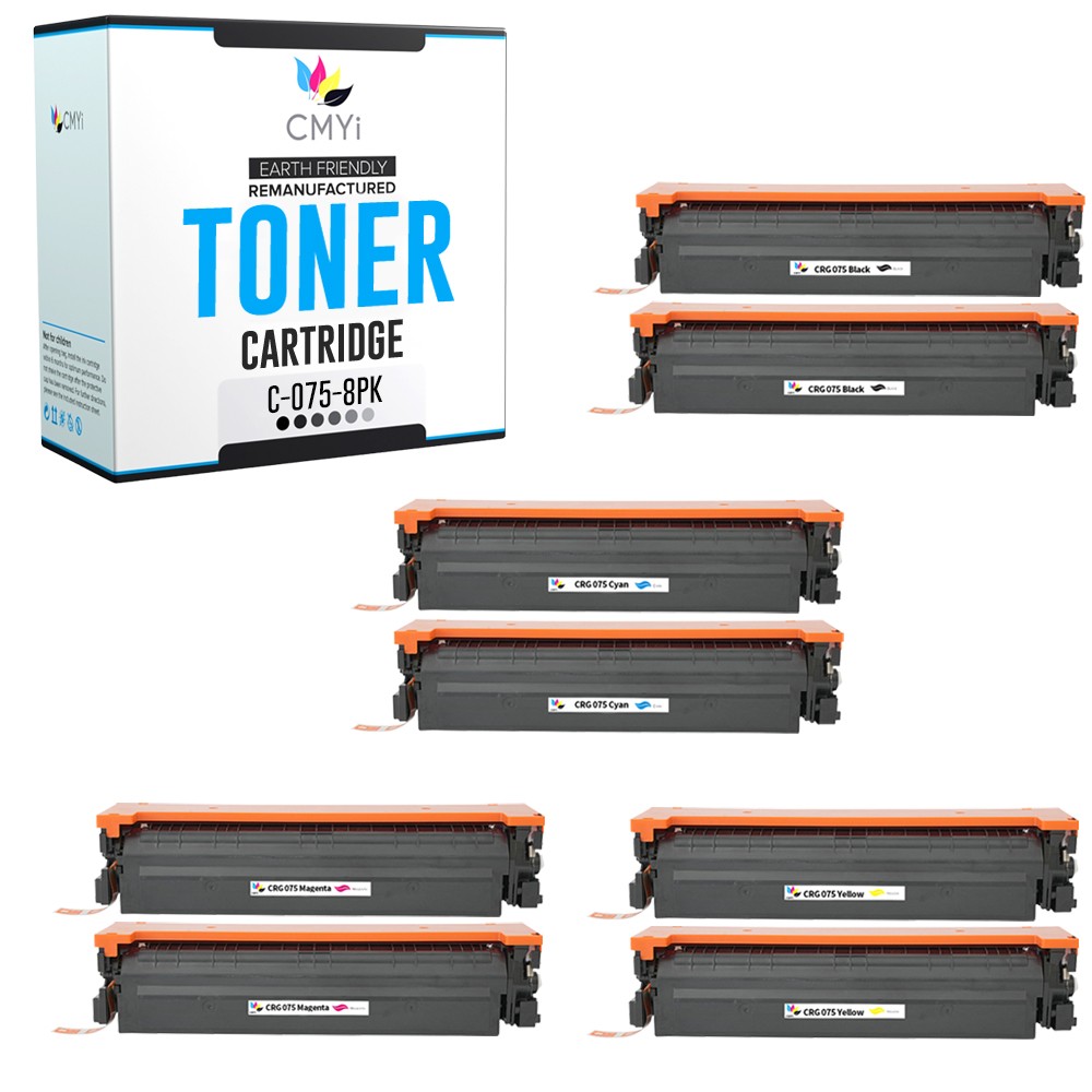 CMYi 8-Pack Compatible 075 Toner Cartridges Combo fits Canon imageCLASS MF662Cdw