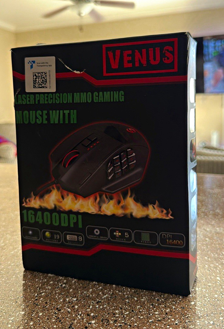 UtechSmart Venus Wired Laser Gaming Mouse 16400 DPI 19 Programmable DS-2535