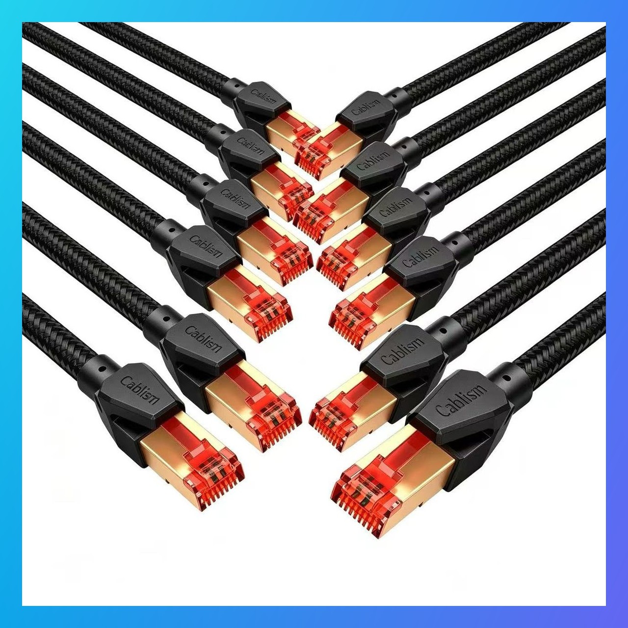 2FT-12Pack Cat 8 Ethernet Cable Short Network 40Gbps 2000Mhz
