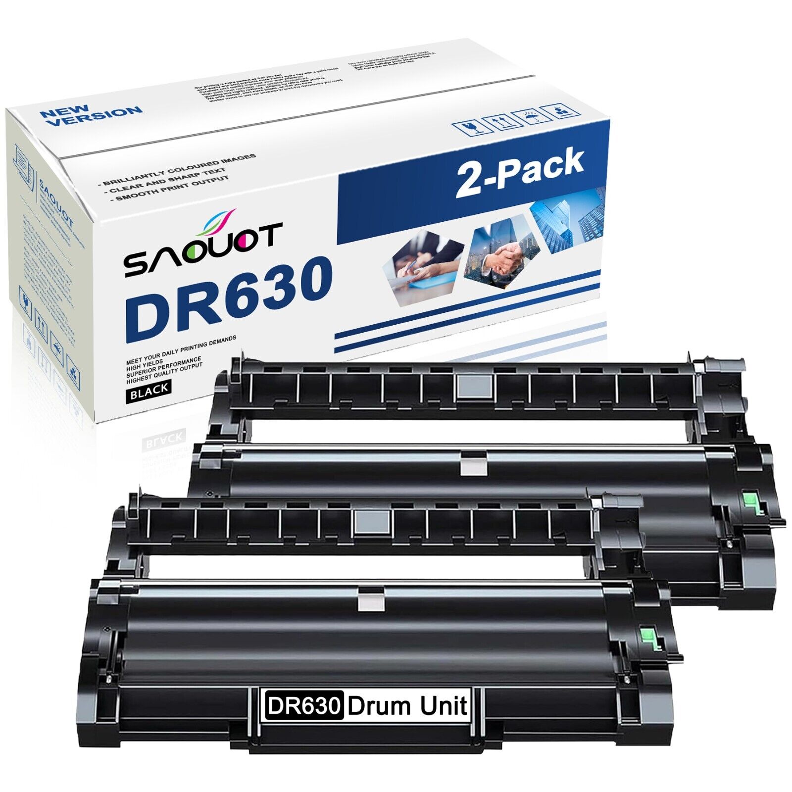 2x DR630 Drum Replacement for Brother TN660 TN630 DR630 HL-L2300D(NO Toner)