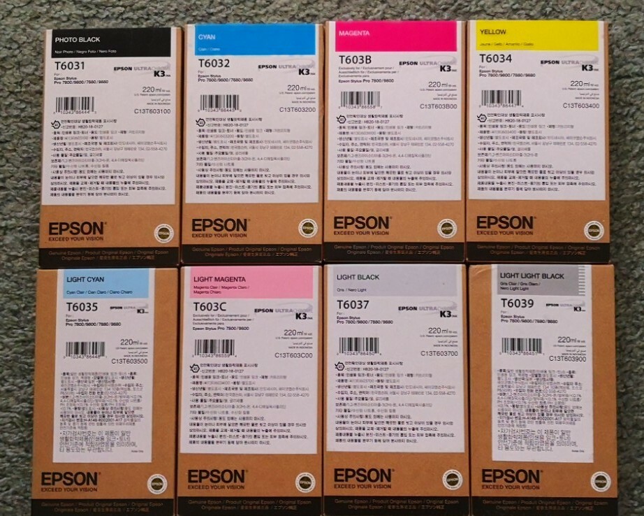 10-2023 Set 8 EPSON T6031 T6032 T603B T6034 T6035 T603C T6037 T6039 INK 7800