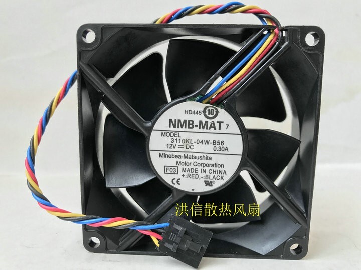 NMB-MAT 8025 3110KL-04W-B56 12V 0.30A 80mm PWM speed-controlled cooling fan